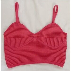 Pink Ribbed Knit Top, Aerie, Size Small
